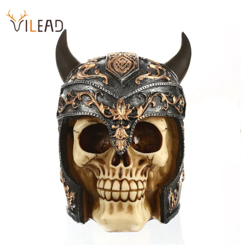 Afralia™ Resin Skull Replica Ornaments Creative Decor Sculpture for Home Fireplace Loft Craft