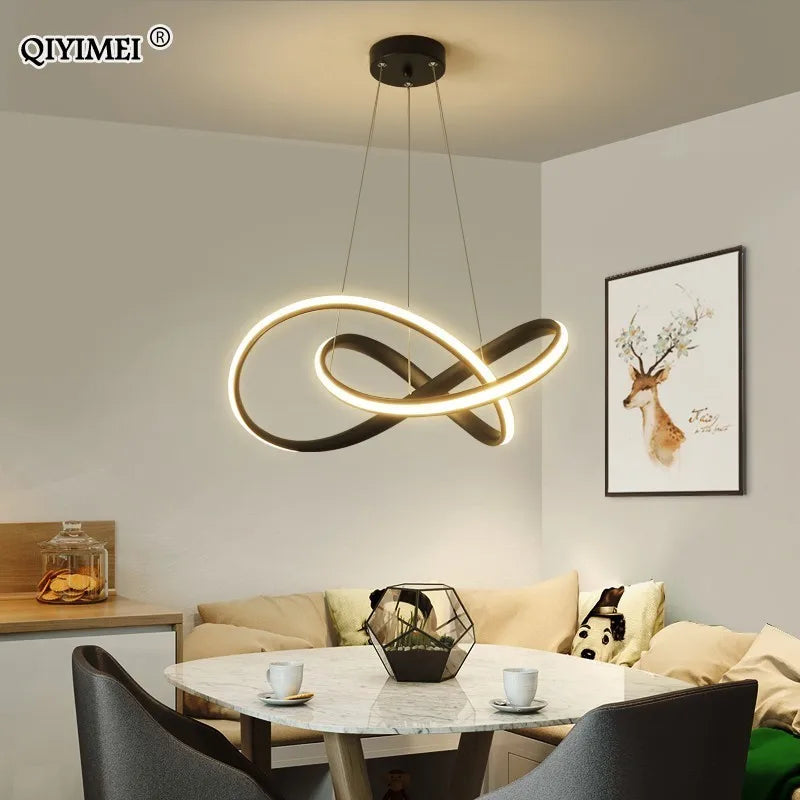 Modern LED Pendant Lights by Afralia™: Stylish Aluminum Hanging Lamps with Remote Control