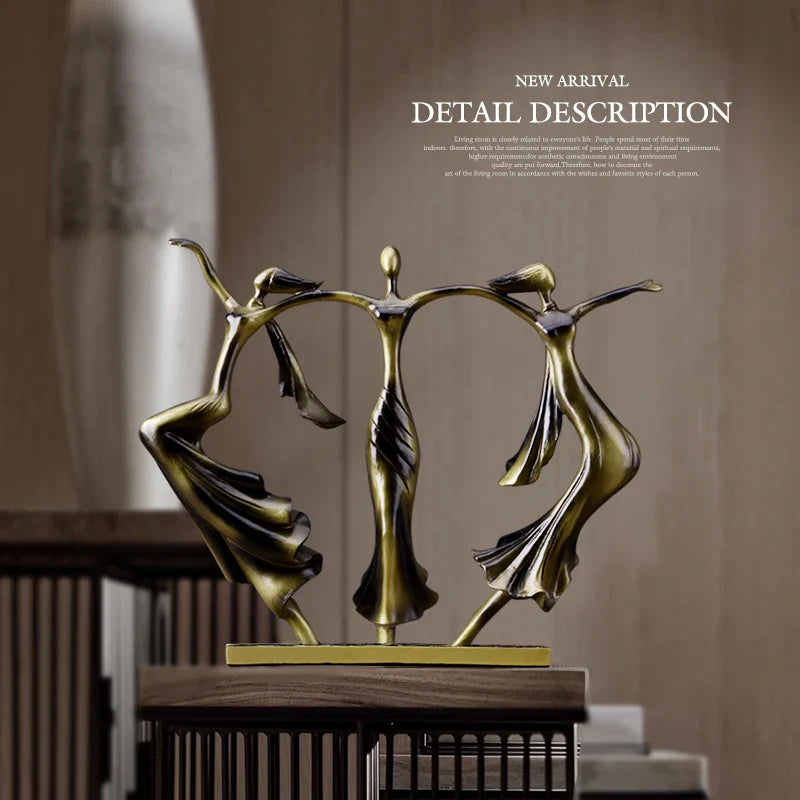 Afralia™ Dancing Couple Sculpture Statue Love Decoration Abstract Lovers Figurines Ornament