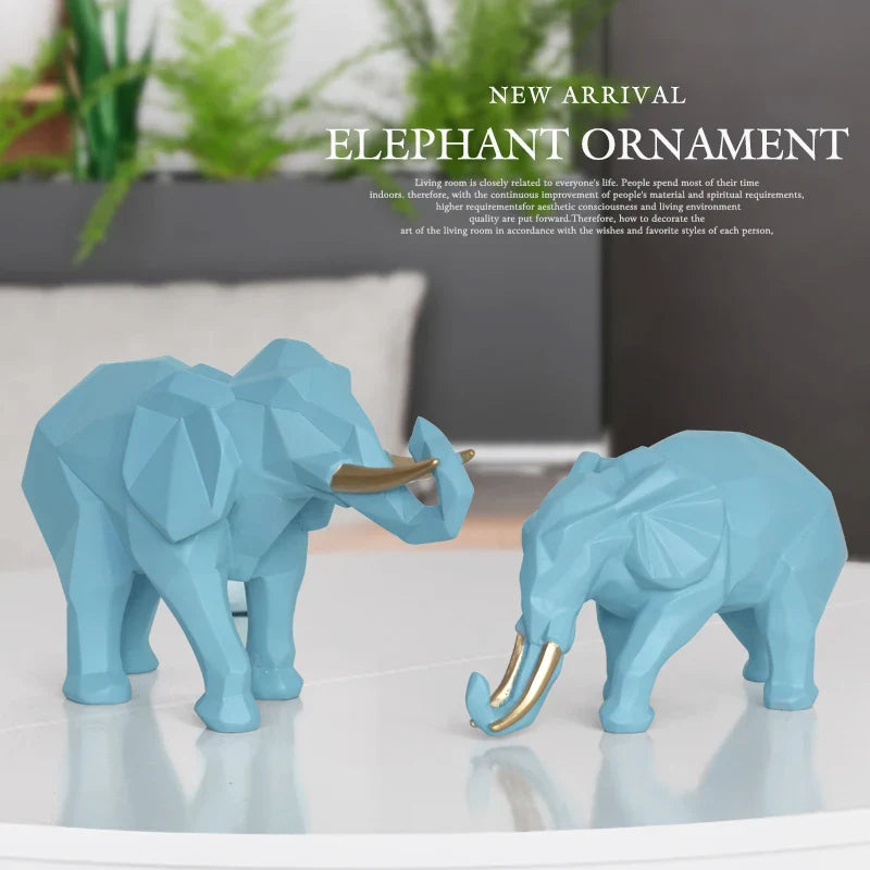 Afralia™ White Elephant Figurine Set: Modern Resin Decor for Home, Office & Hotel