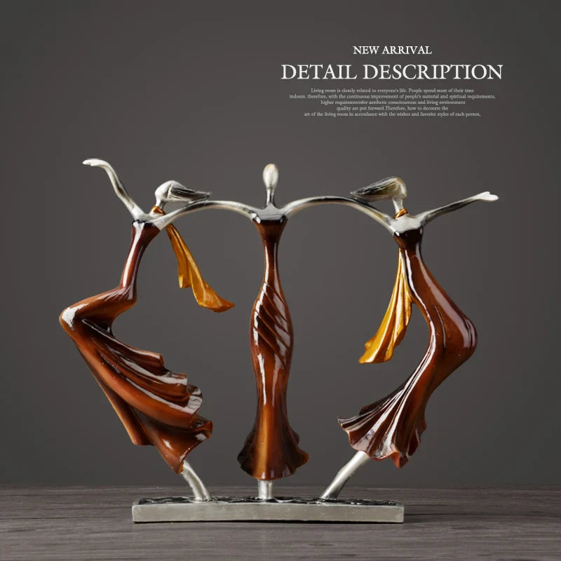 Afralia™ Dancing Couple Sculpture Statue Love Decoration Abstract Lovers Figurines Ornament