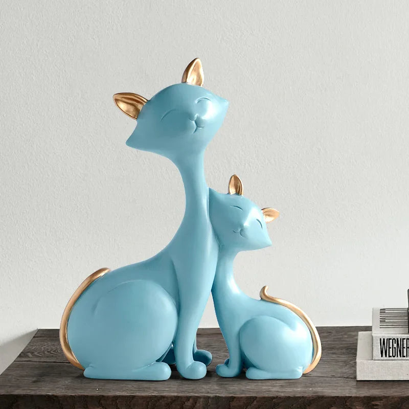 Afralia™ Resin Cat Figurines Miniatures Decorative Animals Desktop Gift Statue Ornaments
