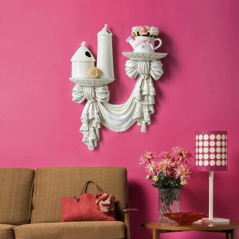 Afralia™ Resin Wall Decor Shelf Set for European Style Home Art Display