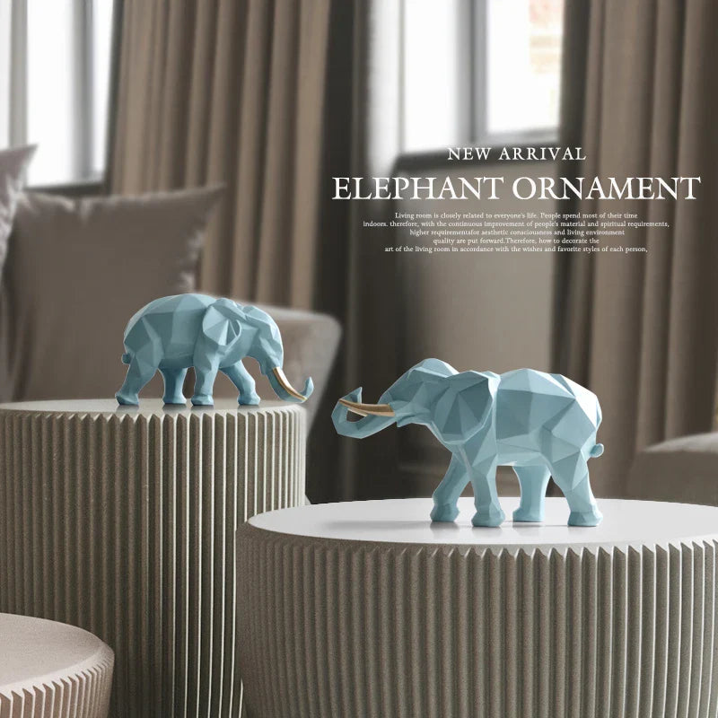 Afralia™ White Elephant Figurine Set: Modern Resin Decor for Home, Office & Hotel