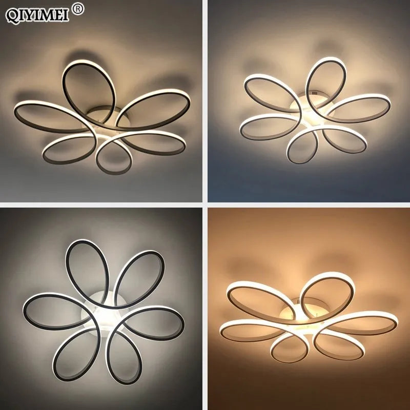 Afralia™ Modern LED Chandelier for Living Room Bedroom Dining Room Dimmable Lighting