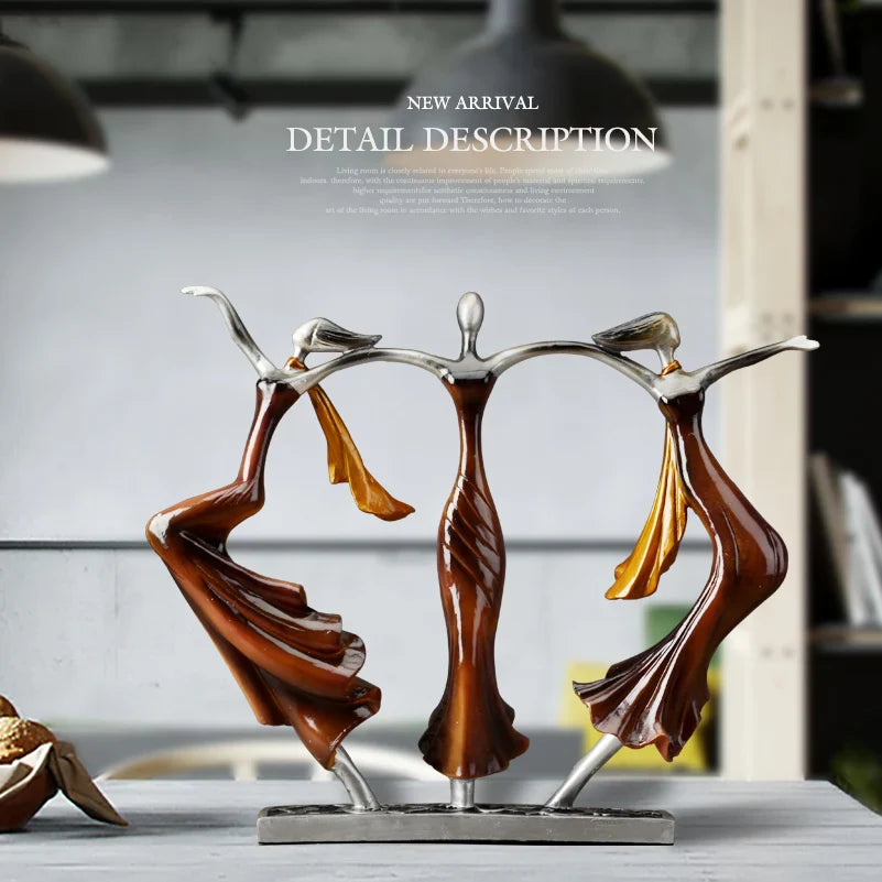 Afralia™ Dancing Couple Sculpture Statue Love Decoration Abstract Lovers Figurines Ornament