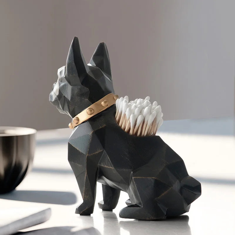Afralia™ Dog Resin Pen Holder Desk Organizer Office Accessories Storage Pencil Pot