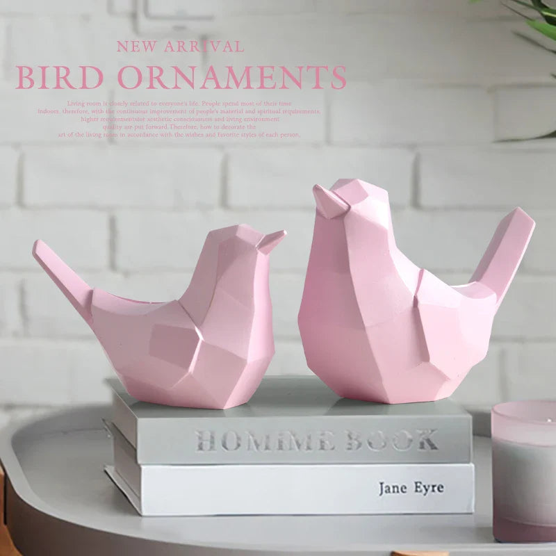Afralia™ Couple Birds Resin Figurines for Home Decor and Tabletop Ornaments