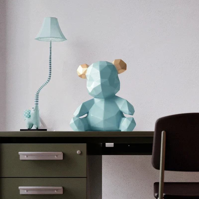 Afralia™ Bear Figurine Resin Sculpture Ornament Home Office Garden Gift