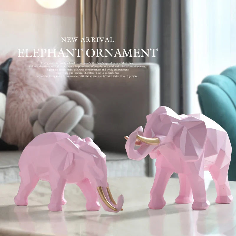 Afralia™ White Elephant Figurine Set: Modern Resin Decor for Home, Office & Hotel