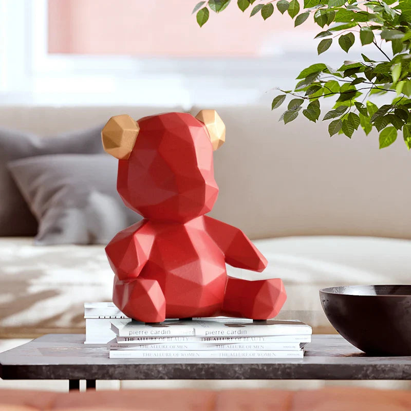 Afralia™ Bear Figurine Resin Sculpture Ornament Home Office Garden Gift