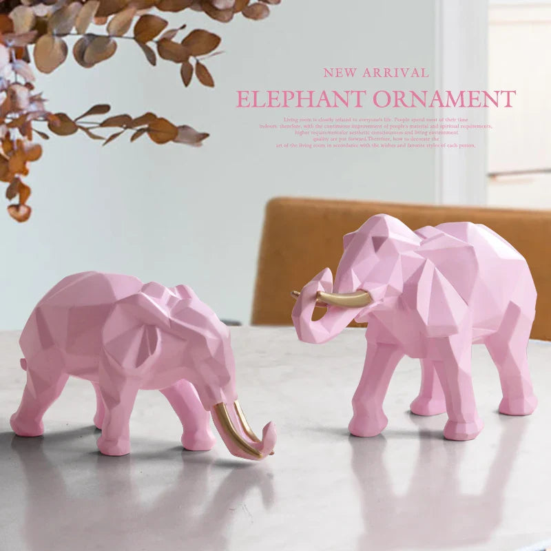 Afralia™ White Elephant Figurine Set: Modern Resin Decor for Home, Office & Hotel