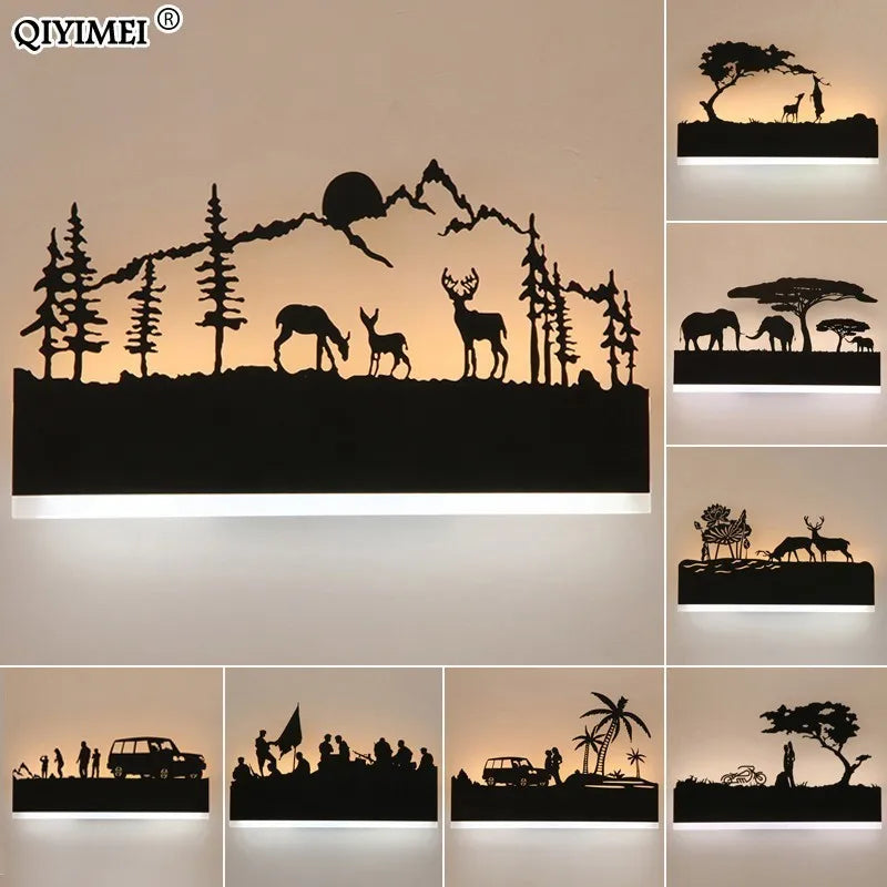 Afralia™ Animal Wall Lamps: Upside Warm Down Cool Lighting for Living Room and Bedside
