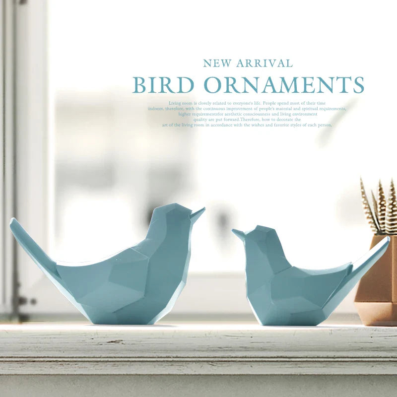 Afralia™ Couple Birds Resin Figurines for Home Decor and Tabletop Ornaments