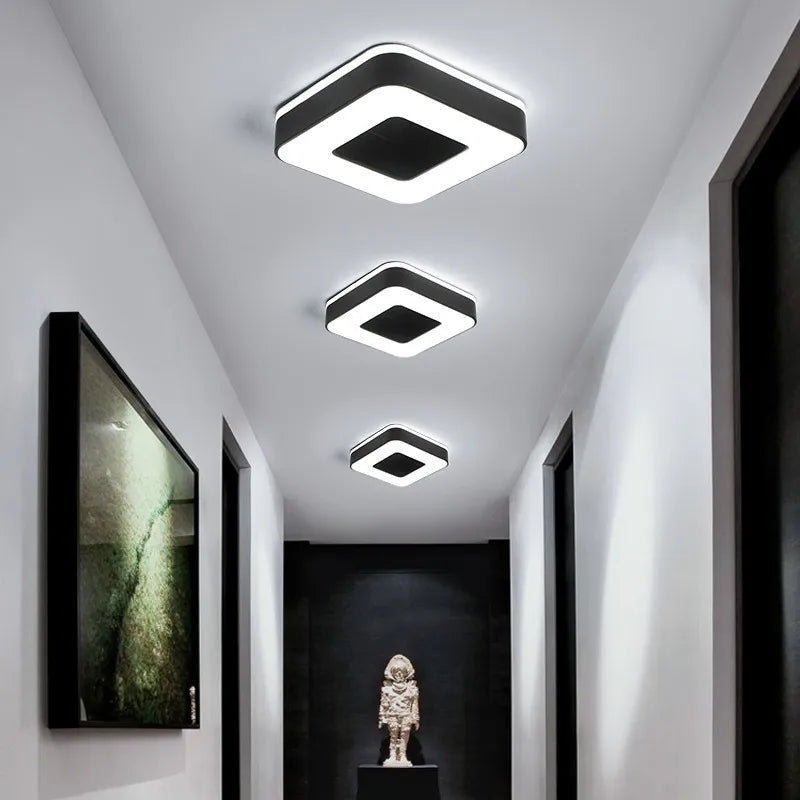 Afralia™ LED Ceiling Light for Corridor Art Gallery Decoration in White or Black