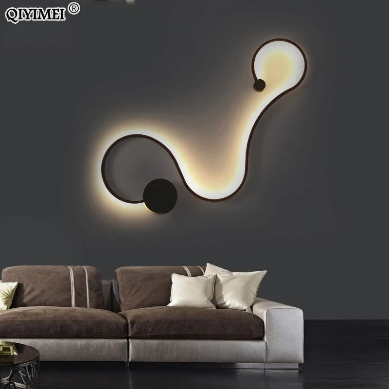 Afralia™ Modern Acrylic Wall Lamps in White/Black Iron Body, LED Sconce Lights