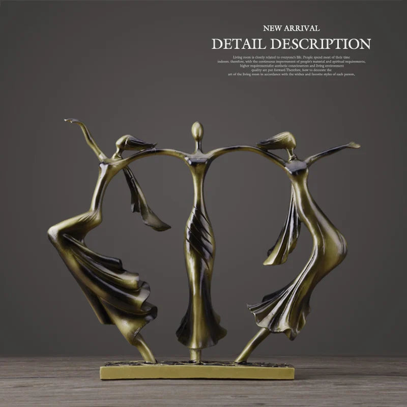 Afralia™ Dancing Couple Sculpture Statue Love Decoration Abstract Lovers Figurines Ornament