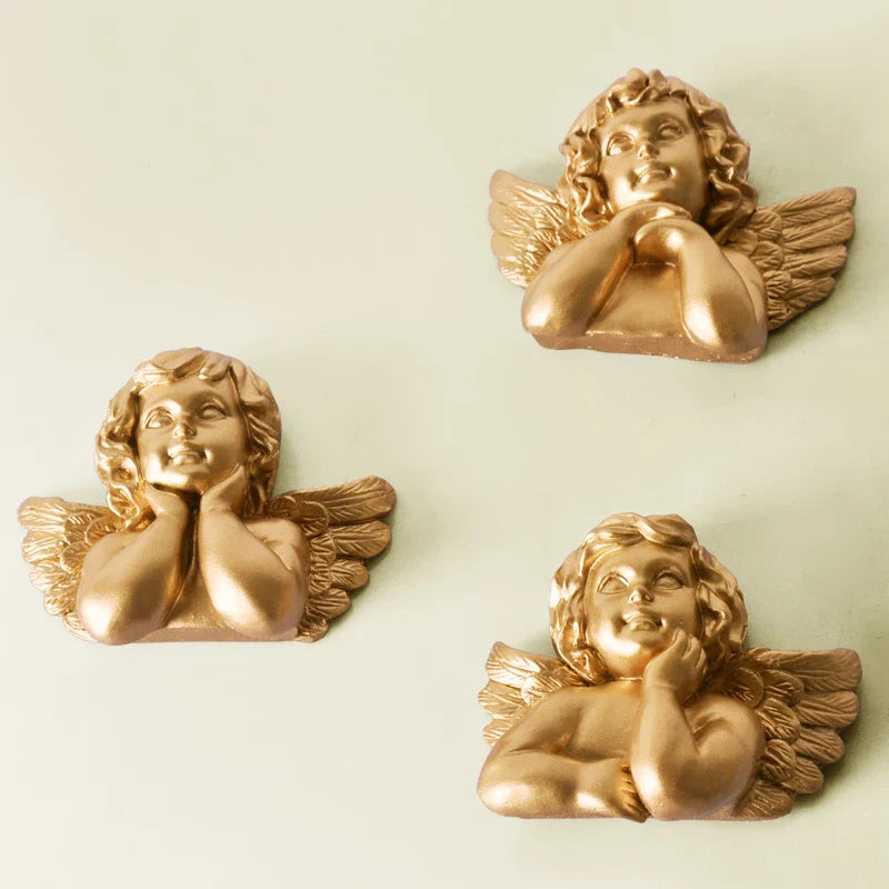 Afralia™ Resin Angel Wall Switch Socket Sticker Home Decoration Craft Light Figurine