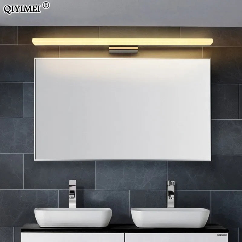 Afralia™ Stainless Steel LED Mirror Light Modern Bathroom Wall Sconces - Various Sizes