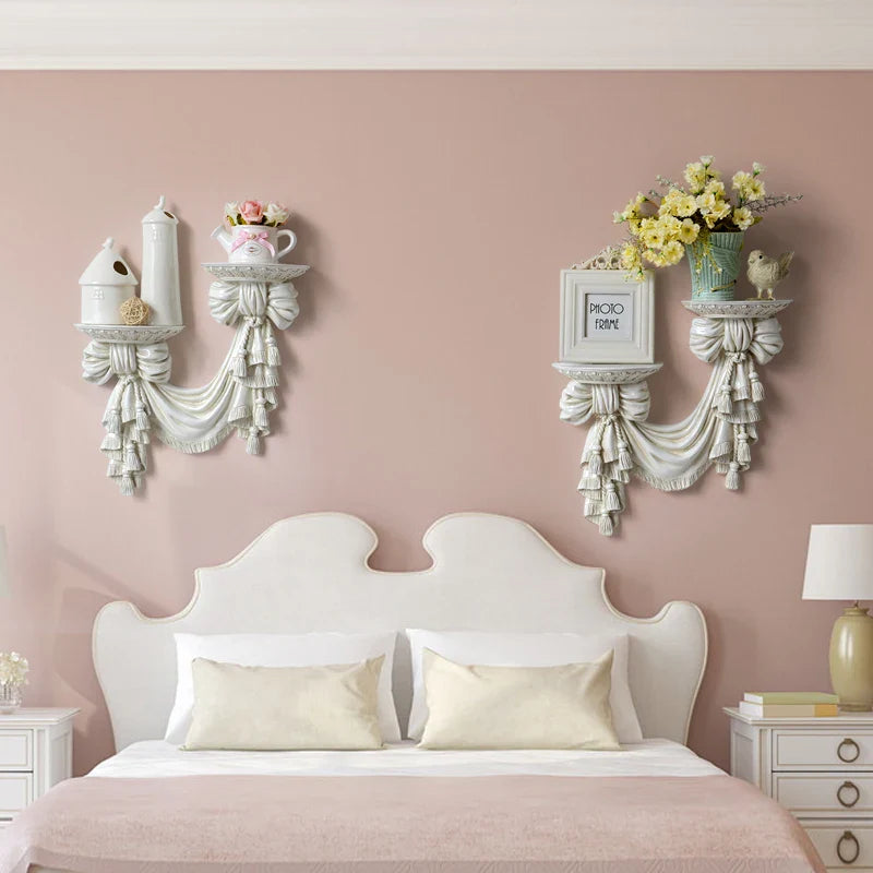 Afralia™ Resin Wall Decor Shelf Set for European Style Home Art Display