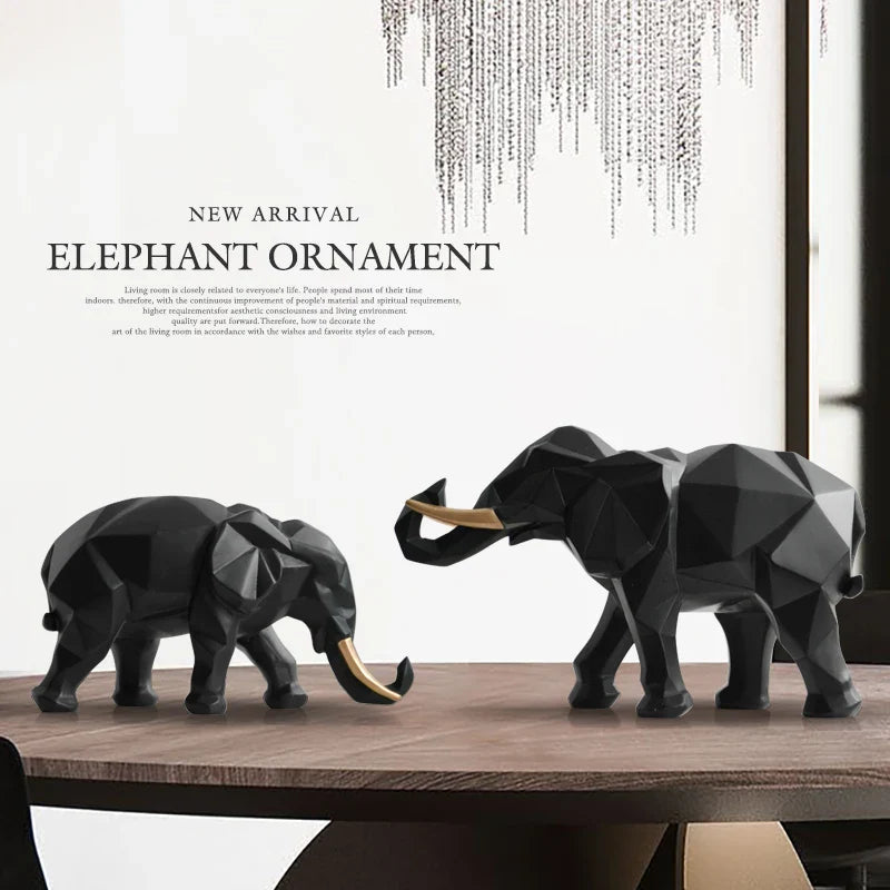 Afralia™ White Elephant Figurine Set: Modern Resin Decor for Home, Office & Hotel