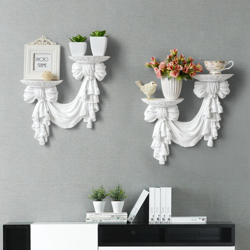Afralia™ Resin Wall Decor Shelf Set for European Style Home Art Display