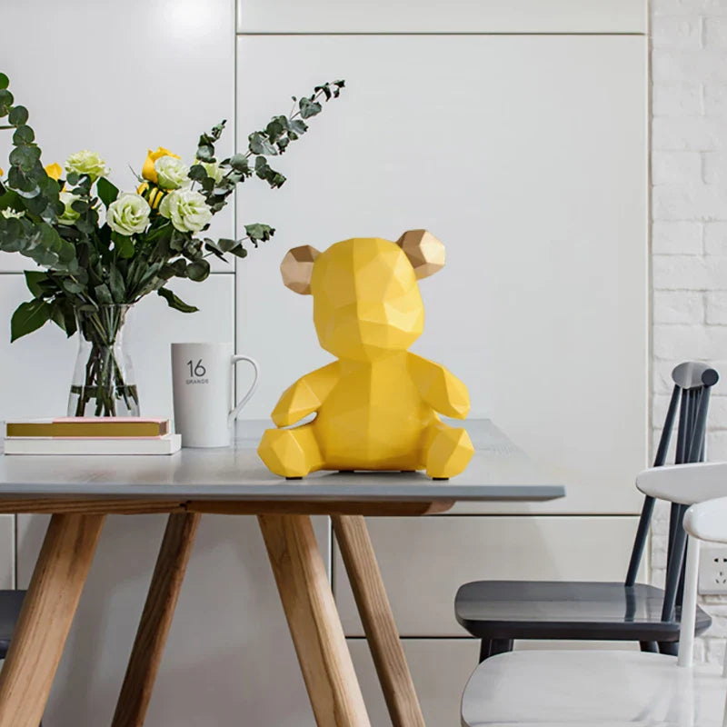Afralia™ Bear Figurine Resin Sculpture Ornament Home Office Garden Gift