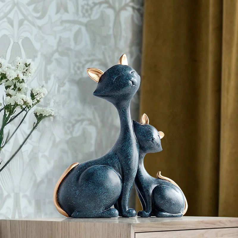 Afralia™ Resin Cat Figurines Miniatures Decorative Animals Desktop Gift Statue Ornaments