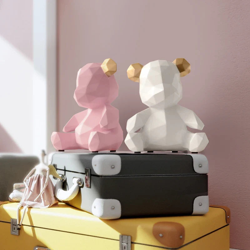 Afralia™ Bear Figurine Resin Sculpture Ornament Home Office Garden Gift