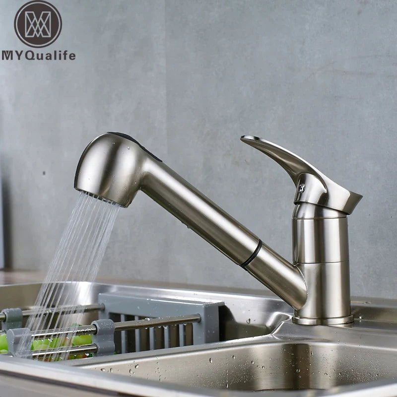 Afralia™ Brushed Nickel Kitchen Faucet with Sprayer Steam Spout