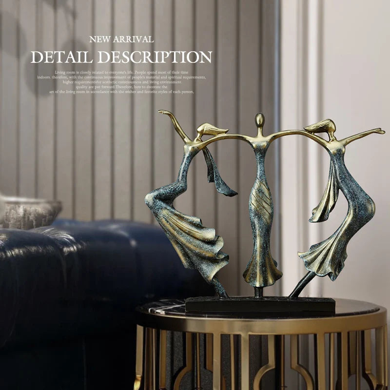 Afralia™ Dancing Couple Sculpture Statue Love Decoration Abstract Lovers Figurines Ornament