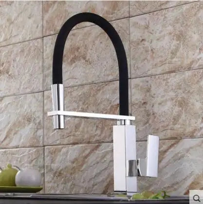 Afralia™ Black Swivel Kitchen Faucet Luxury Spray Deck Mounted Mixer Tap