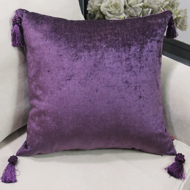 Afralia™ Tassels Cushion Cover - Solid Colors - Home Decor - 45x45cm/60x60cm