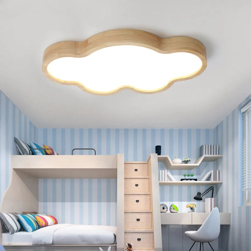 Afralia™ Cloud Wood Ceiling Light for Children's Room