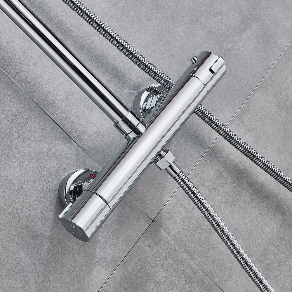 Afralia™ Thermostatic Shower Faucet Set with Rainfall Head and Mixer Valve
