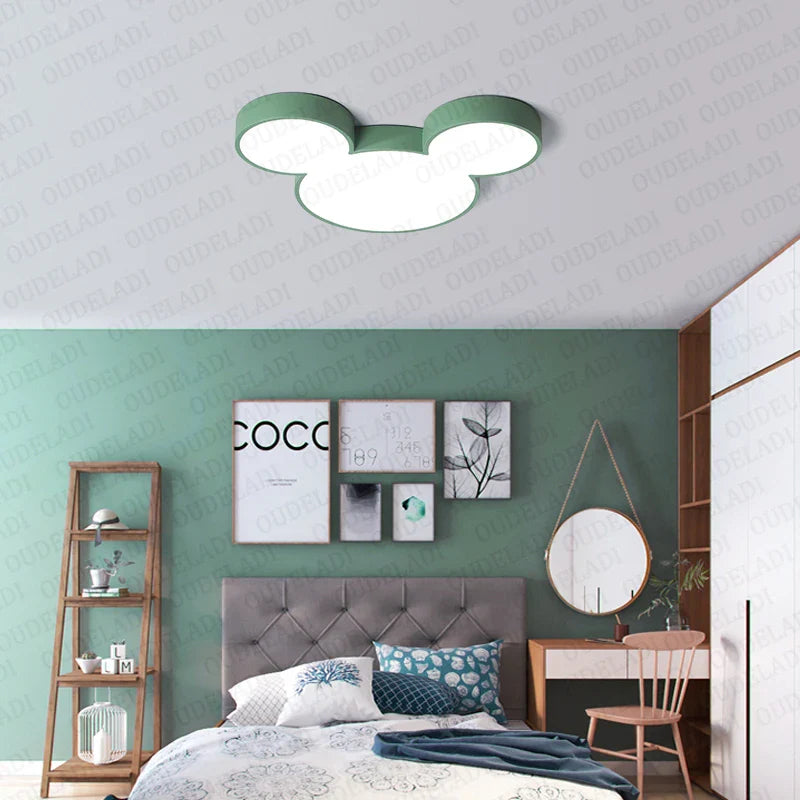 Afralia™ Mickey Modern LED Ceiling Lamp for Children's Room Lighting