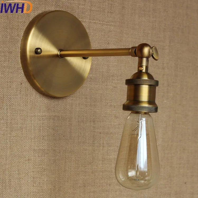 Afralia™ Retro Loft Vintage Wall Lamp Gold Shade Industrial Sconce Fixtures