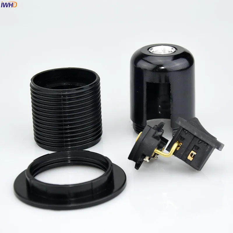 Afralia™ Plastic E27 Lamp Holder Heat Resistant Socket Bulb Light Fitting Switch