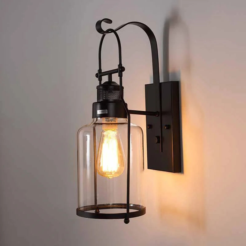 Afralia™ Loft Iron Outdoor Wall Lamp Sconce for Garden, Bedroom, Restaurant, Cafe