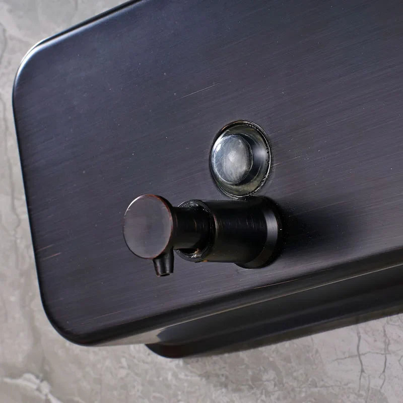 Afralia™ Matte Black Stainless Steel Soap Dispenser Wall Mounted 1000ML