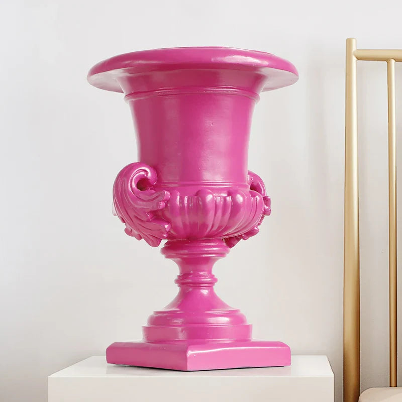 Afralia™ Resin Roman Column Flower Pot Vase for Home Garden Office Decor