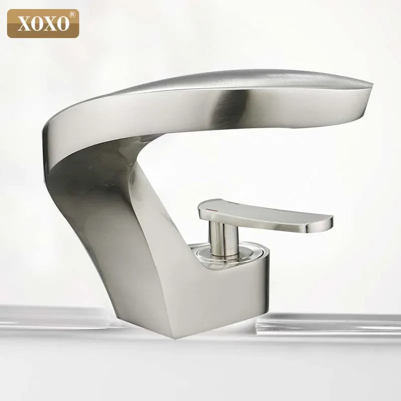 Afralia™ Waterfall Brass Basin Faucet Chrome Mixer Deck Mounted Hot Cold Tap