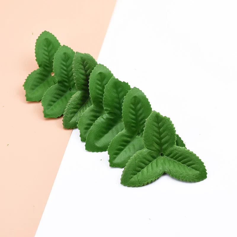 Afralia™ Artificial Green Leaves Silk Roses for Wedding Home Decor DIY Craft