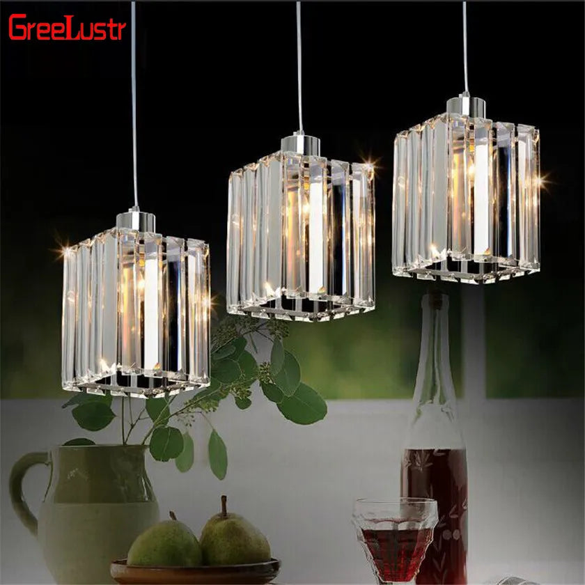 Afralia™ Crystal Pendant LED Chandelier for Dinning Room Home Decor