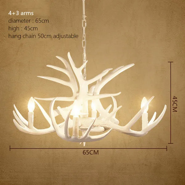 Afralia™ Deer Antler Chandelier: American Retro Resin Horn Lamps for Rustic Home Decor