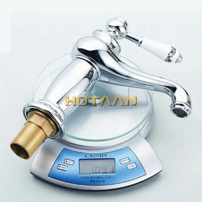 Afralia™ Chrome Basin Faucet Single Handle Mixer Tap Brass Water Mixer