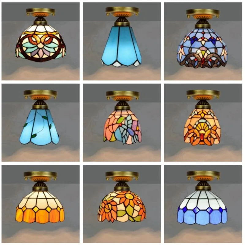Afralia™ Vintage Mediterranean Ceiling Light LED e27 Balcony Lamp Lighting