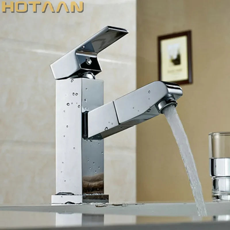 Afralia™ Stainless Steel Kitchen Faucet with Pull Out Sprayer, Chrome Basin Mixer Tap