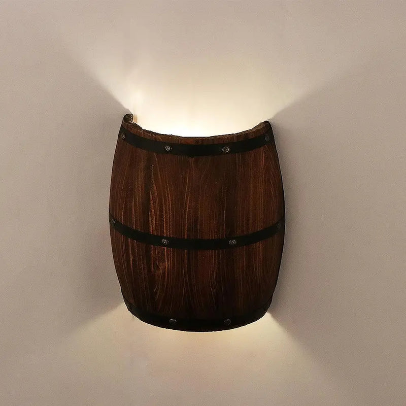 Afralia™ Wine Barrel Wall Light LED E14 for Bedroom Kitchen Bar Shop