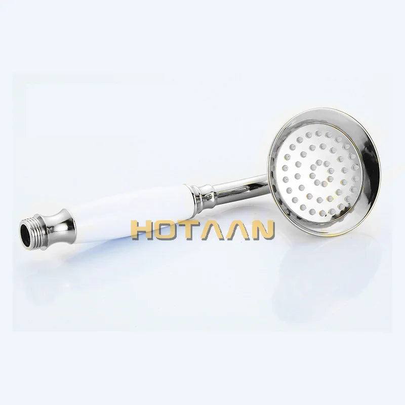 Afralia™ Solid Copper Chrome Plated Luxury Handheld Shower Head with Ceramic